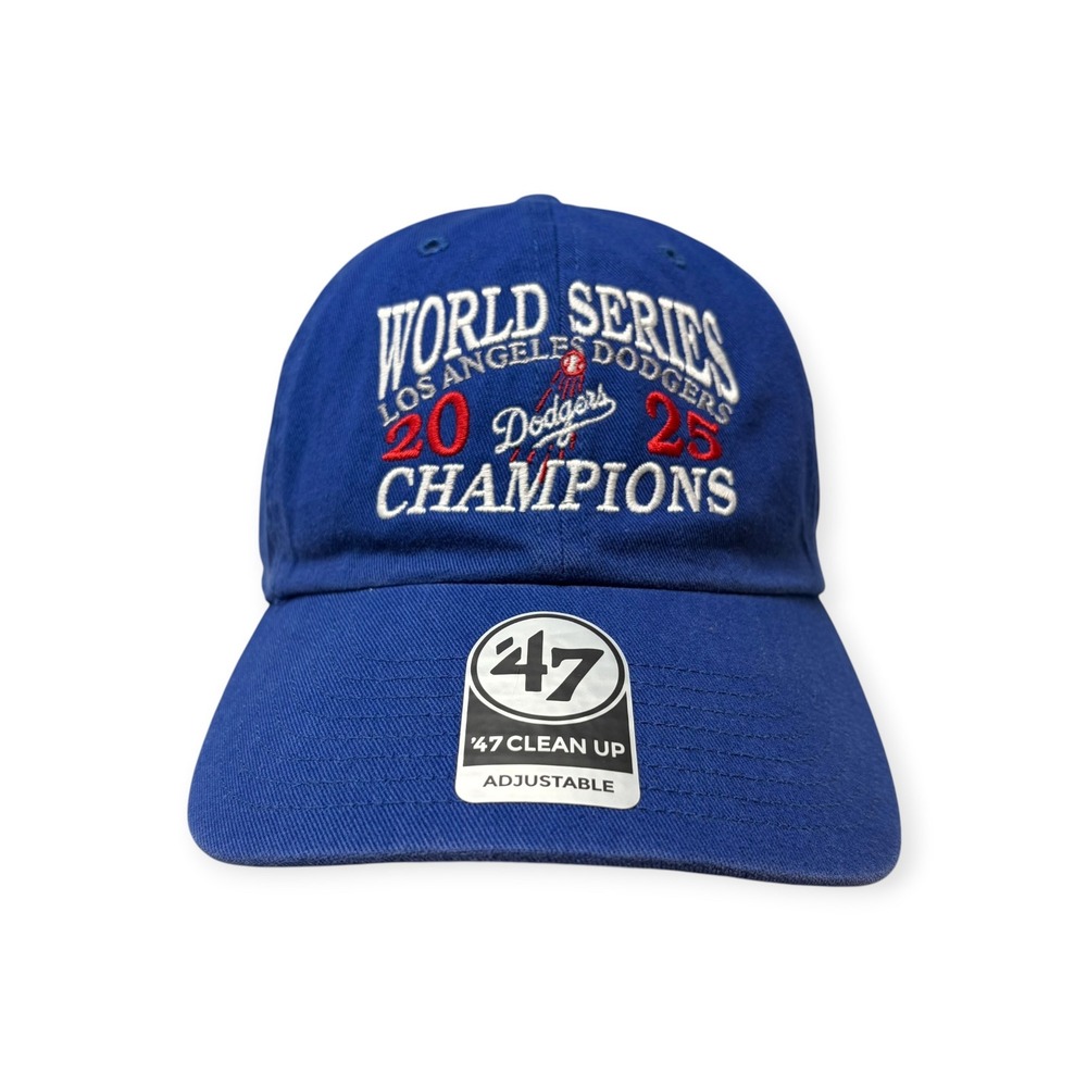 Los Angeles Dodgers 2025 World Series Champions '47 Clean Up Dad Hat Cap NWT